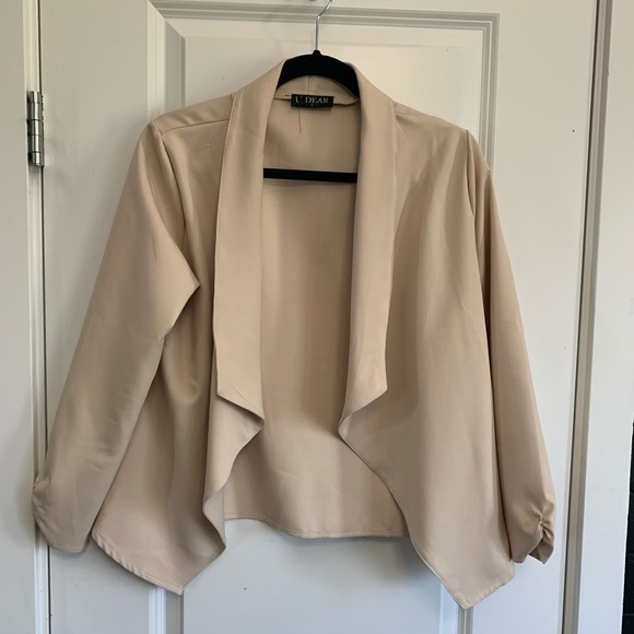Cream Drape Blazer style jacket Size S - Picture 1 of 2